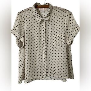 Band of Gypsies Shirt Size L Sheer Polka Dot Blouse Top Layers Retro